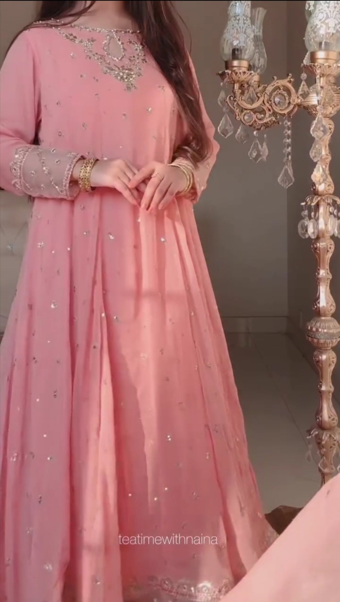 Heavy Embroidered Frock 3pc Suit