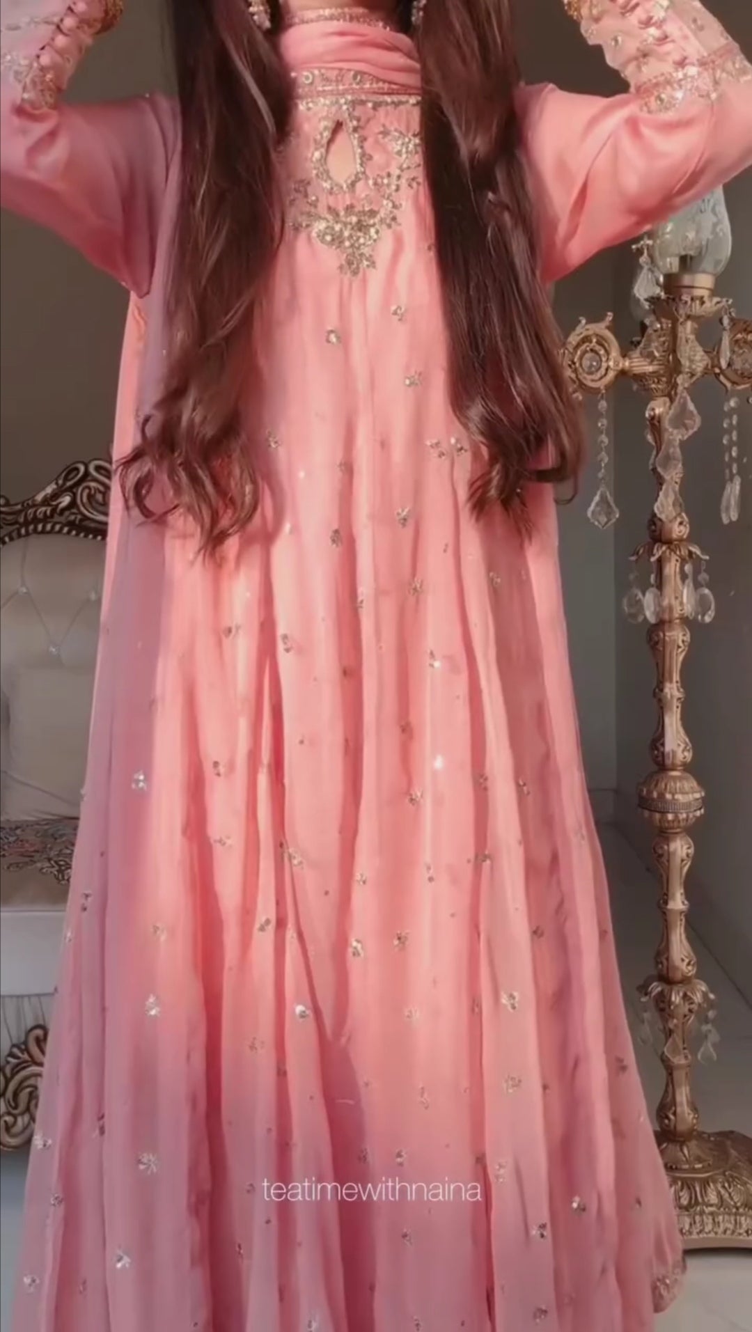 Heavy Embroidered Frock 3pc Suit