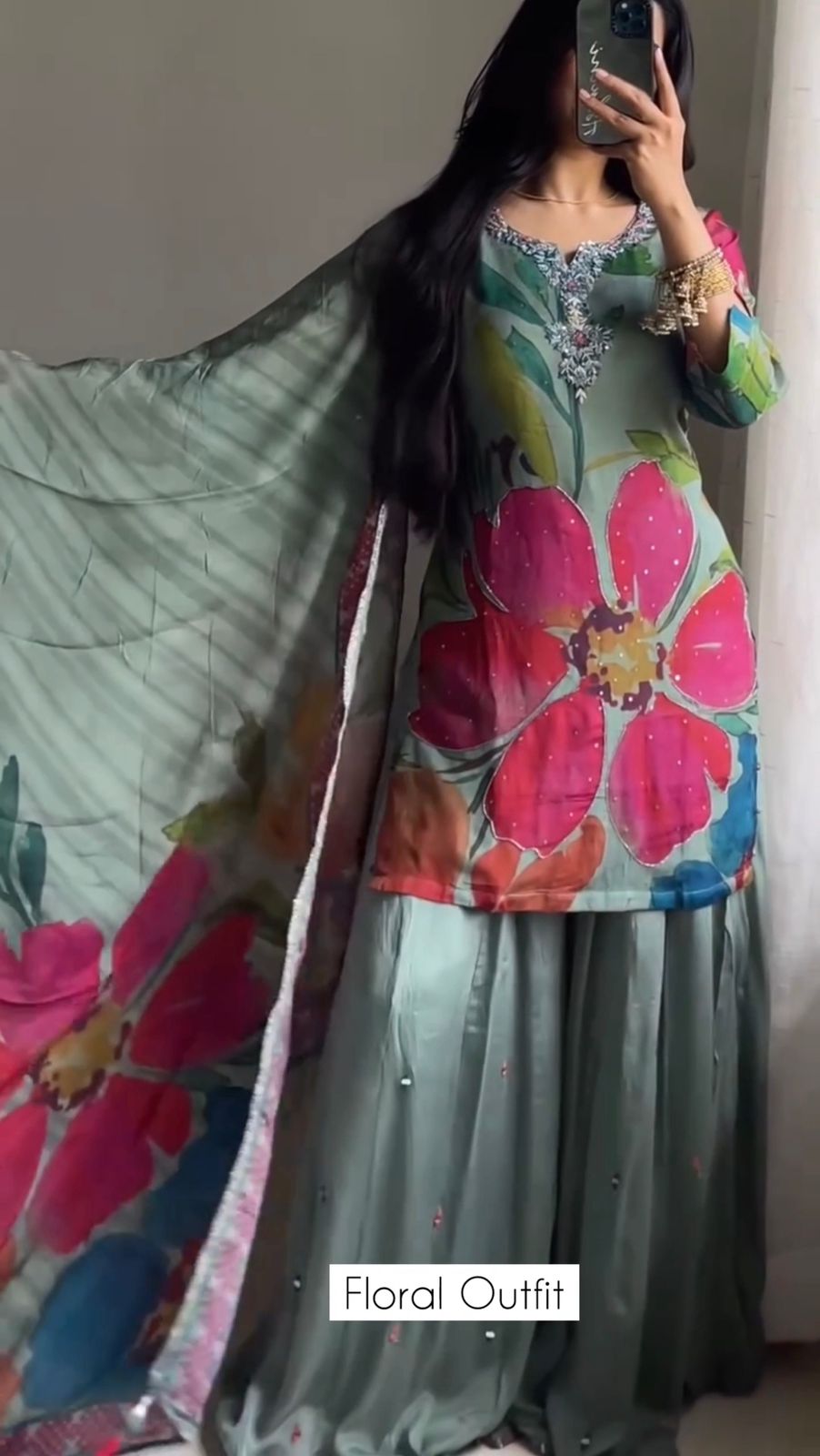 Women Floral 3Pcs Stitched Dress