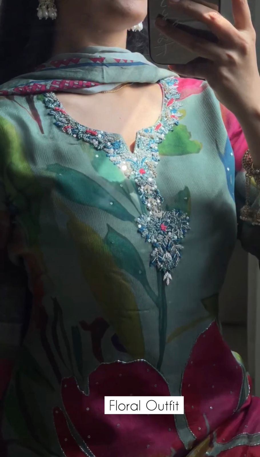 Women Floral 3Pcs Stitched Dress