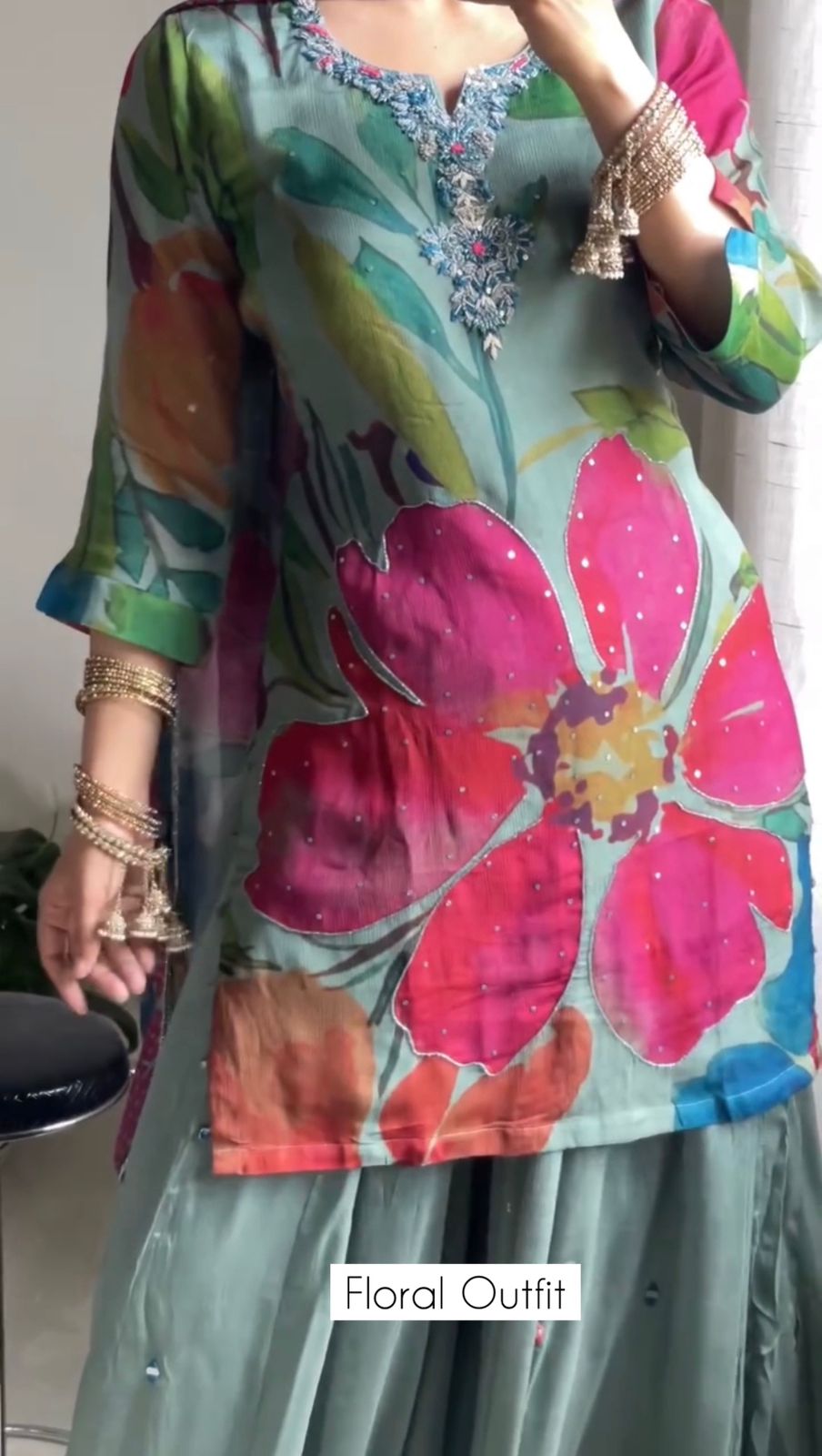 Women Floral 3Pcs Stitched Dress