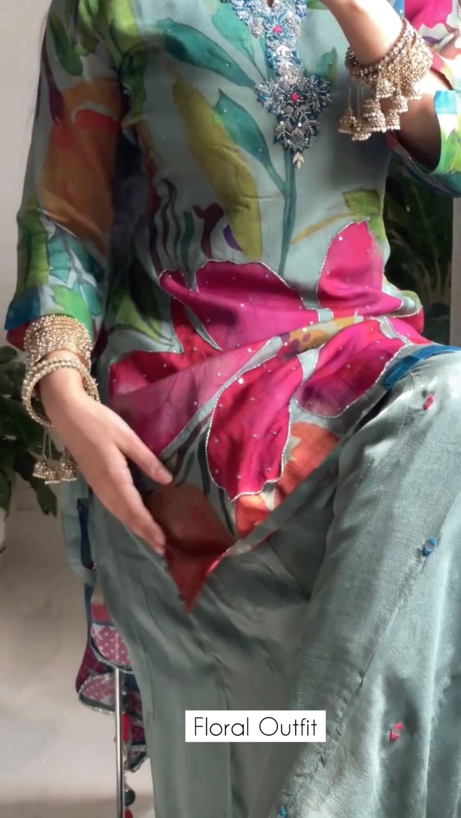 Women Floral 3Pcs Stitched Dress