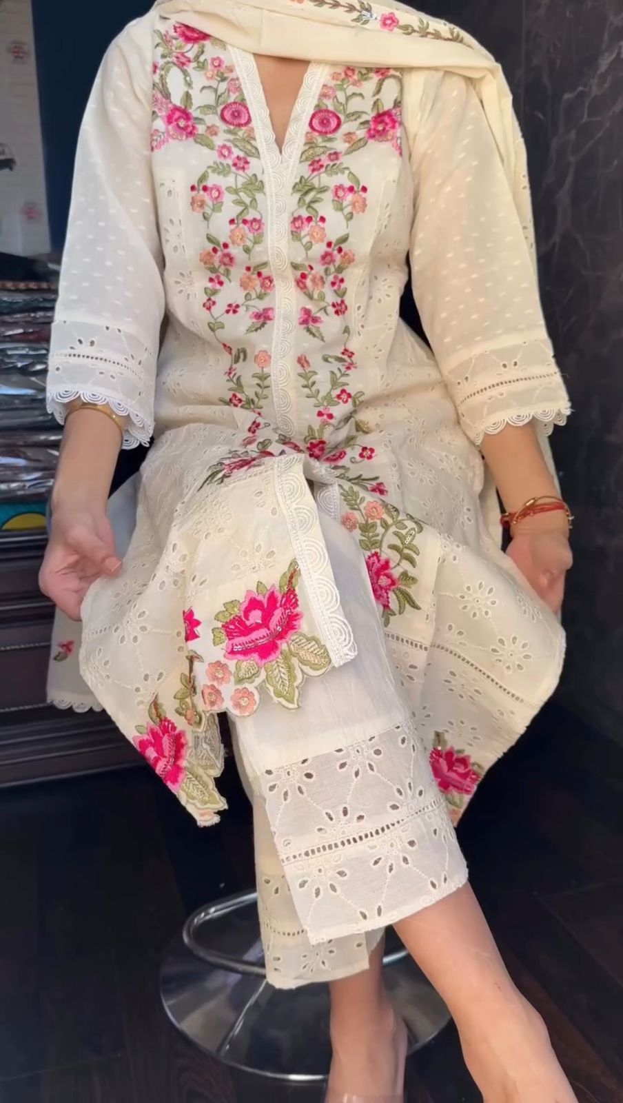 Women Embroidered Stitched 3Pcs Dress