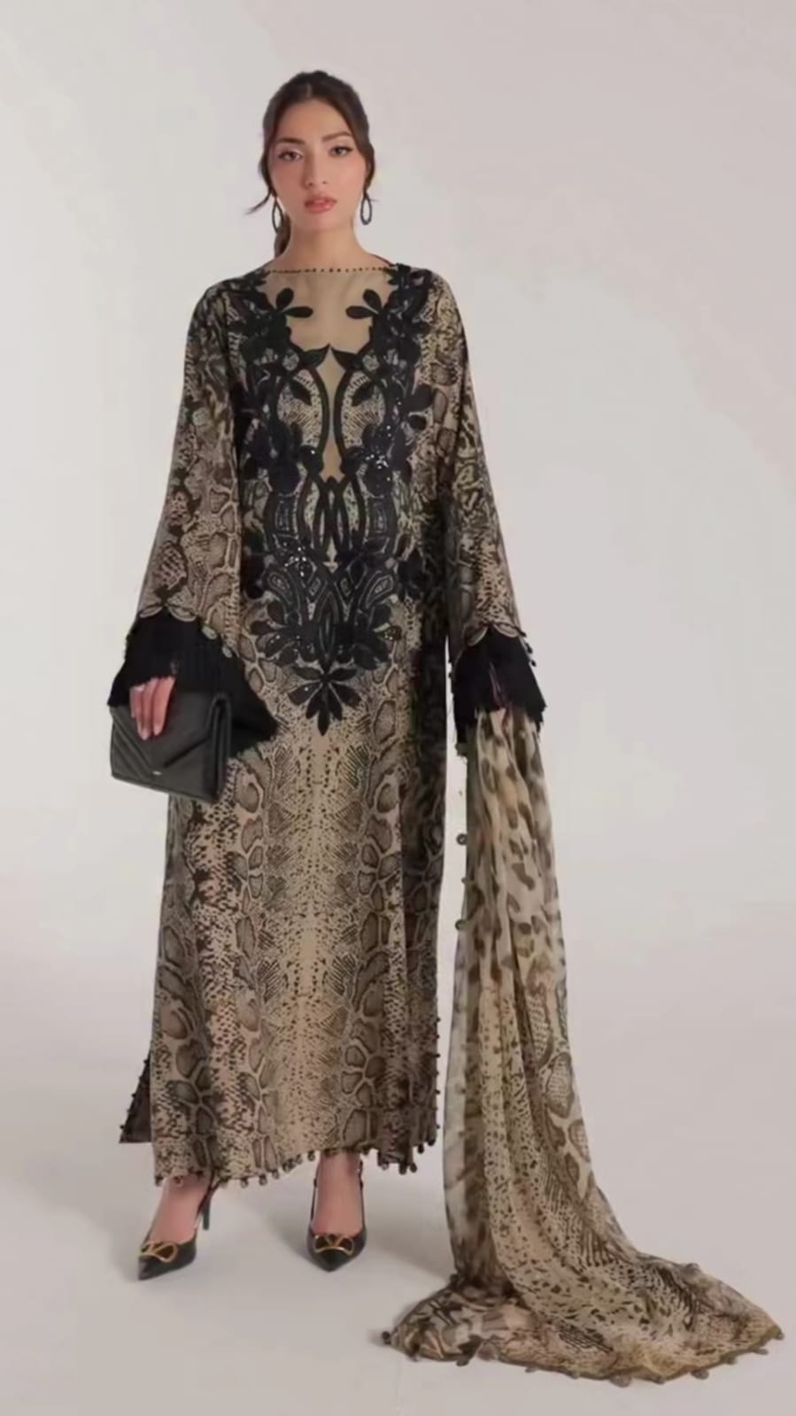 Long Shirt Embroidered 3 pc Suit