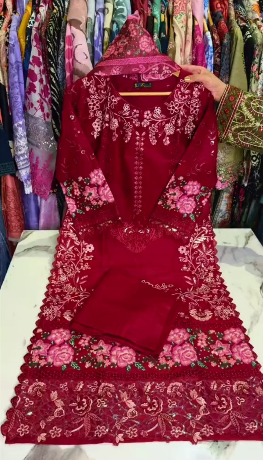 Everyday Comfort 3-Piece Embroidered Dress