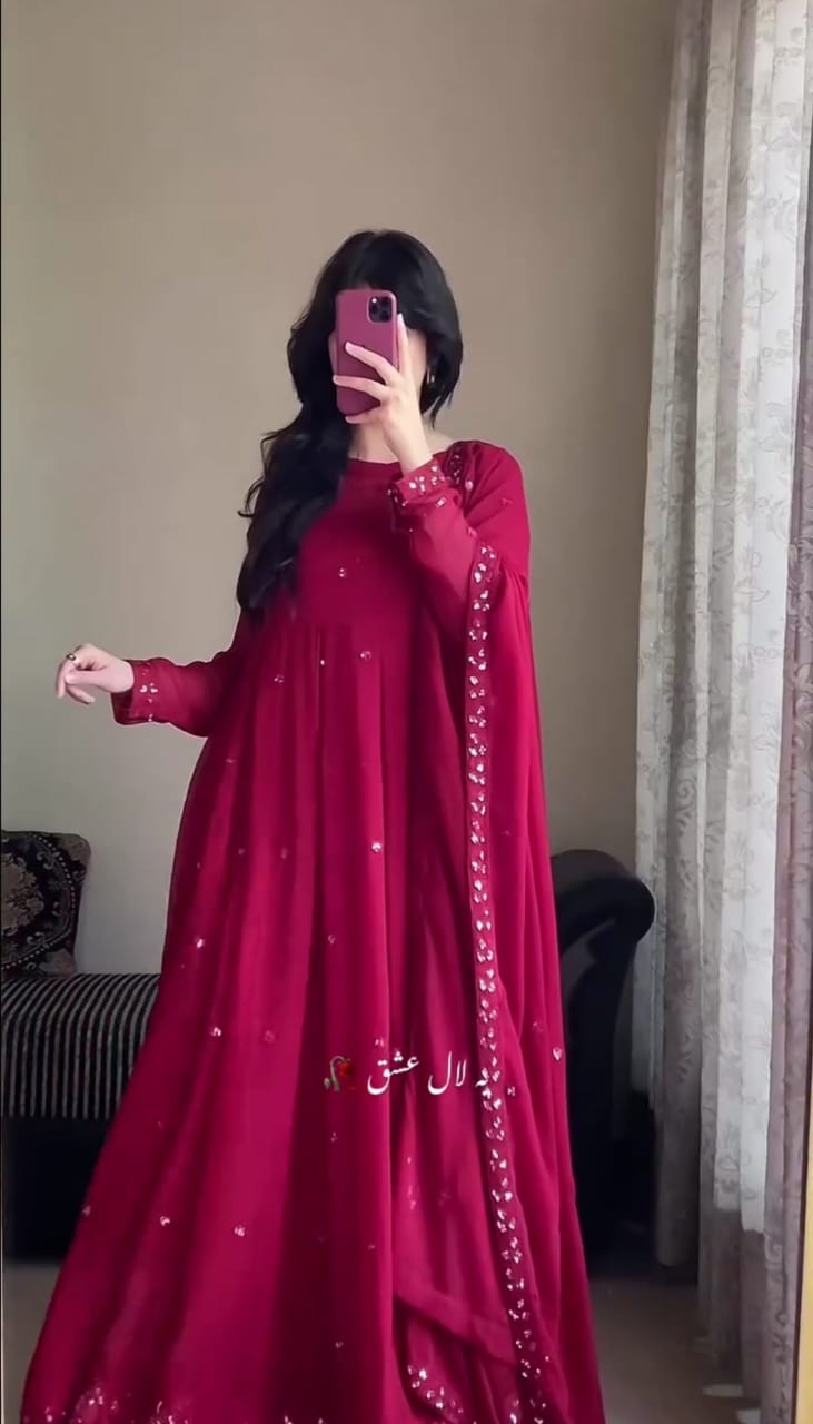 Royal Flair Embroidered Frock 3-Piece