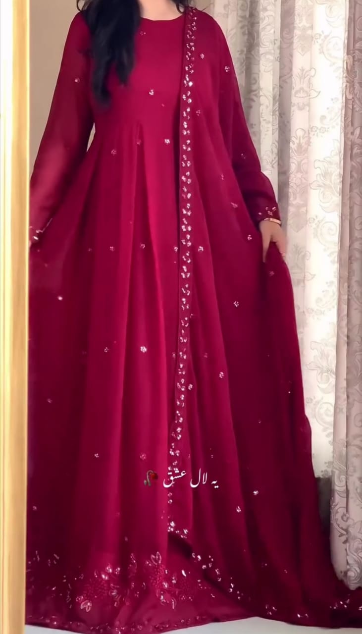 Royal Flair Embroidered Frock 3-Piece