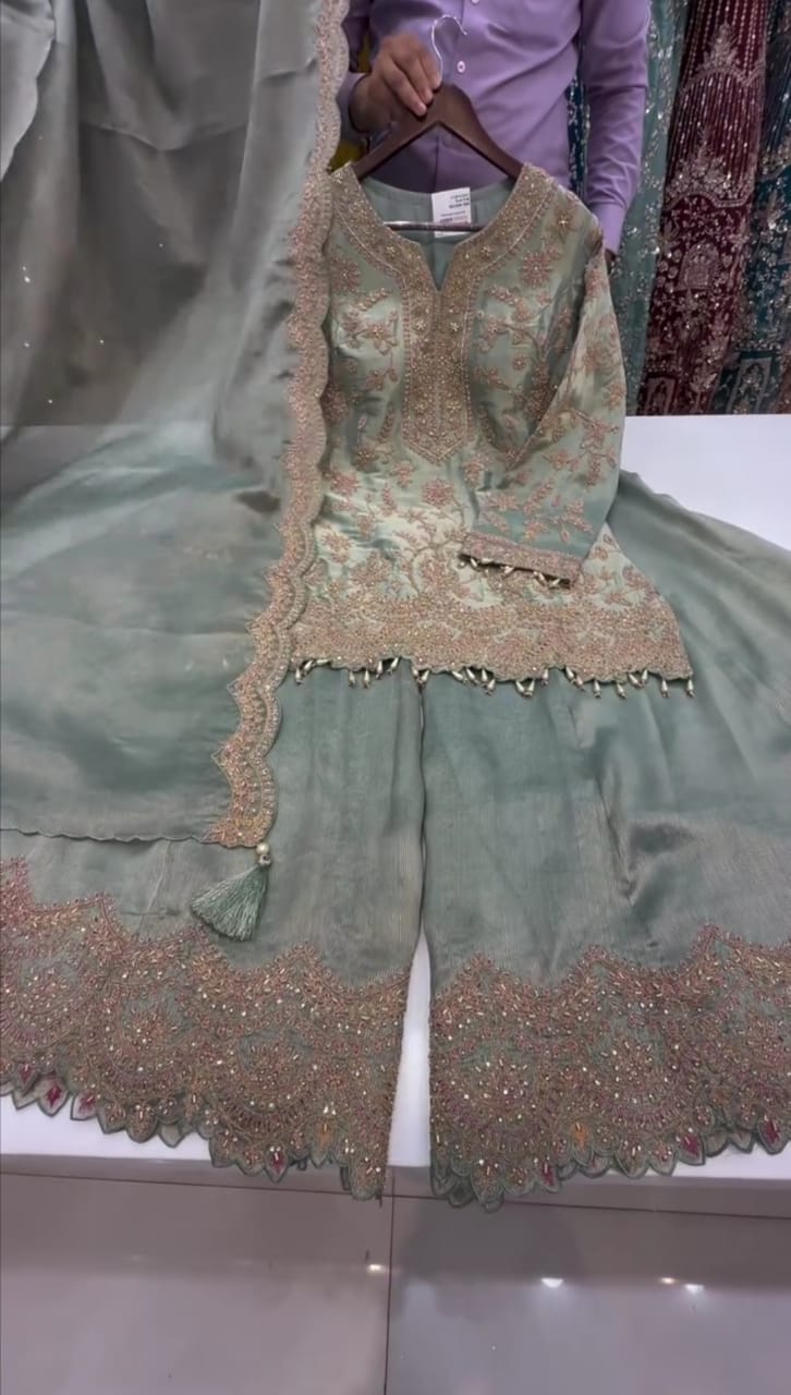 Heavy Embroidered 3pc Suit