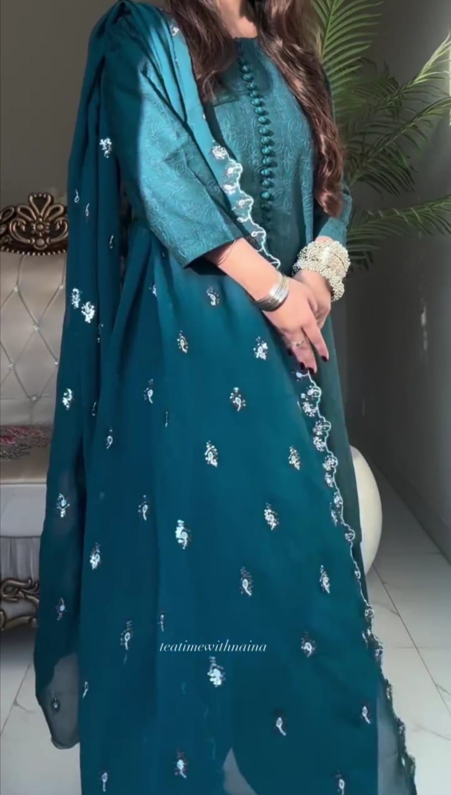 Royal Blue Elegance 3PC Embroidered Suit