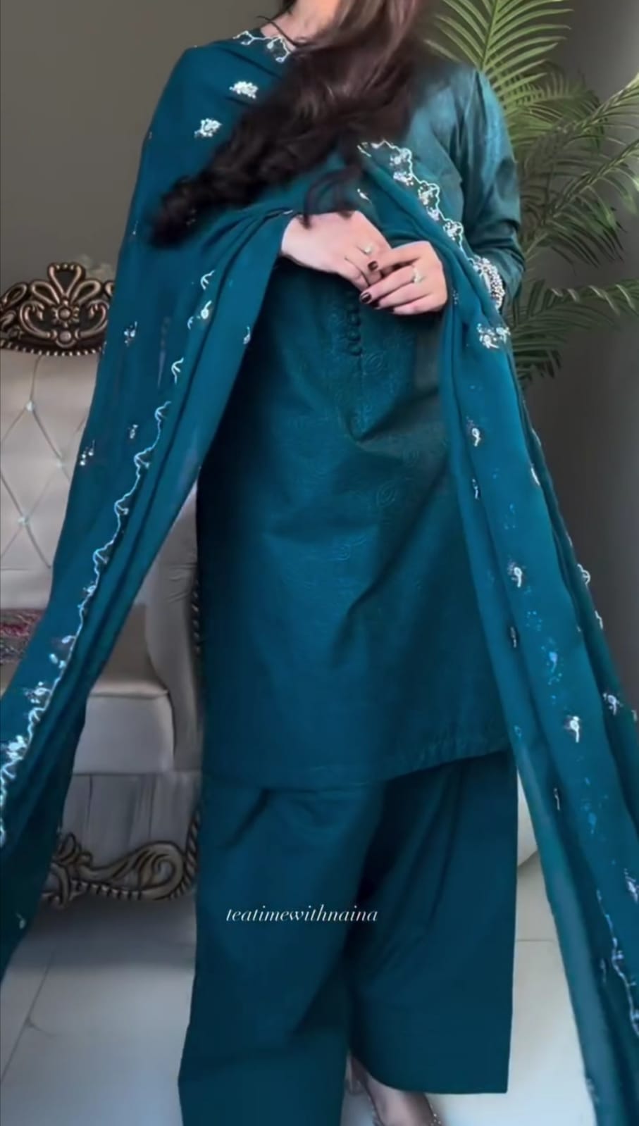 Royal Blue Elegance 3PC Embroidered Suit