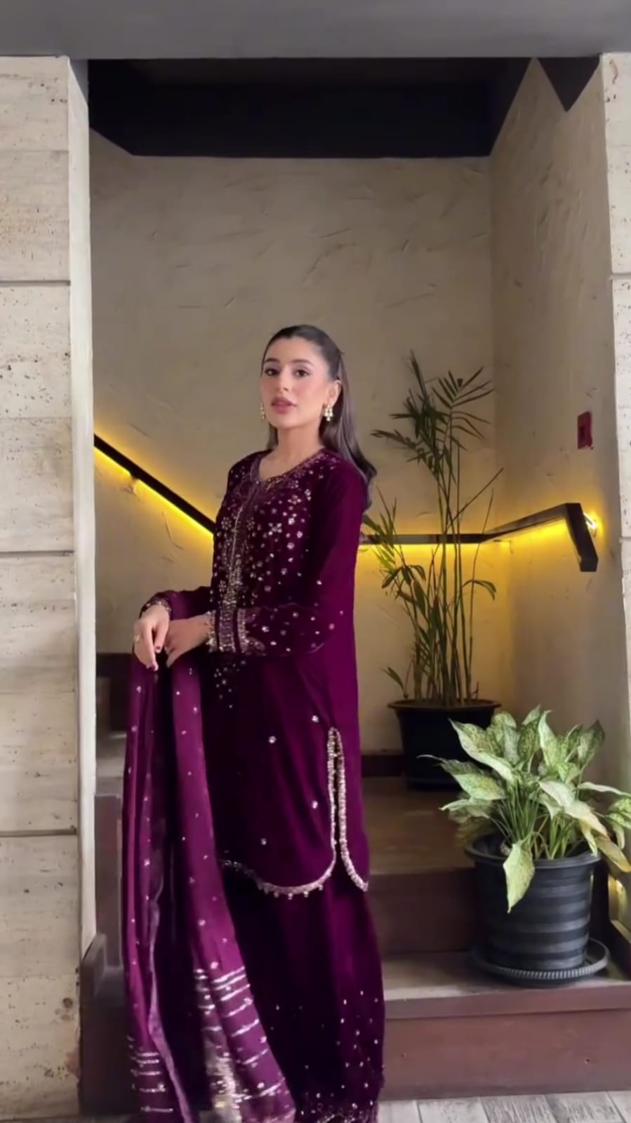 Luxury Velvet Embroidered 3-Piece Suit