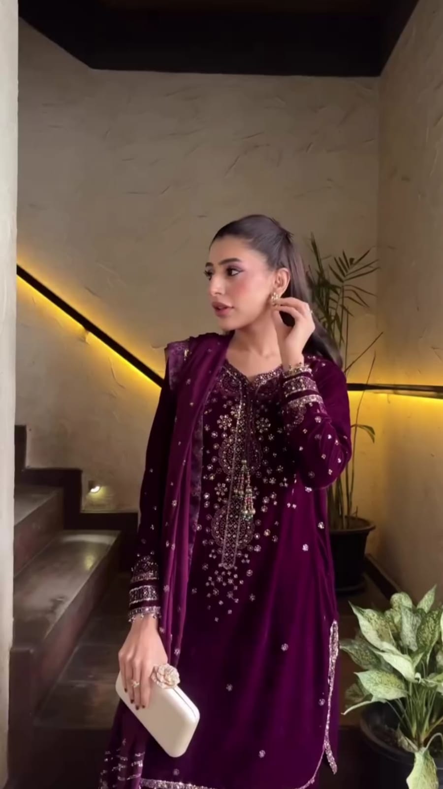 Luxury Velvet Embroidered 3-Piece Suit