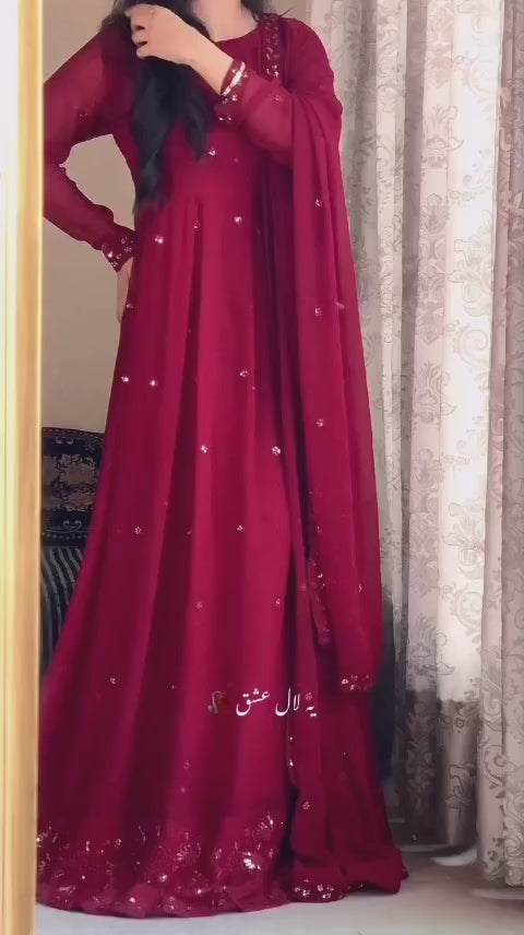 Royal Flair Embroidered Frock 3-Piece