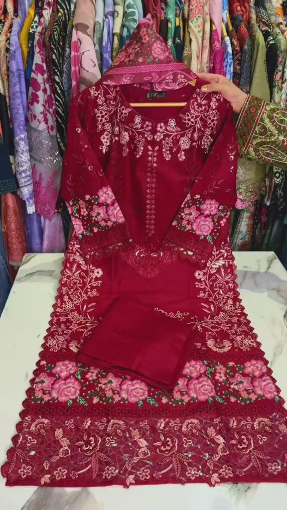 Everyday Comfort 3-Piece Embroidered Dress